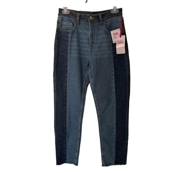 NWT Justice‎ Womens High Waist Stretch Mini Mom Straight Leg Denim Blue Sz 16 - Picture 1 of 5